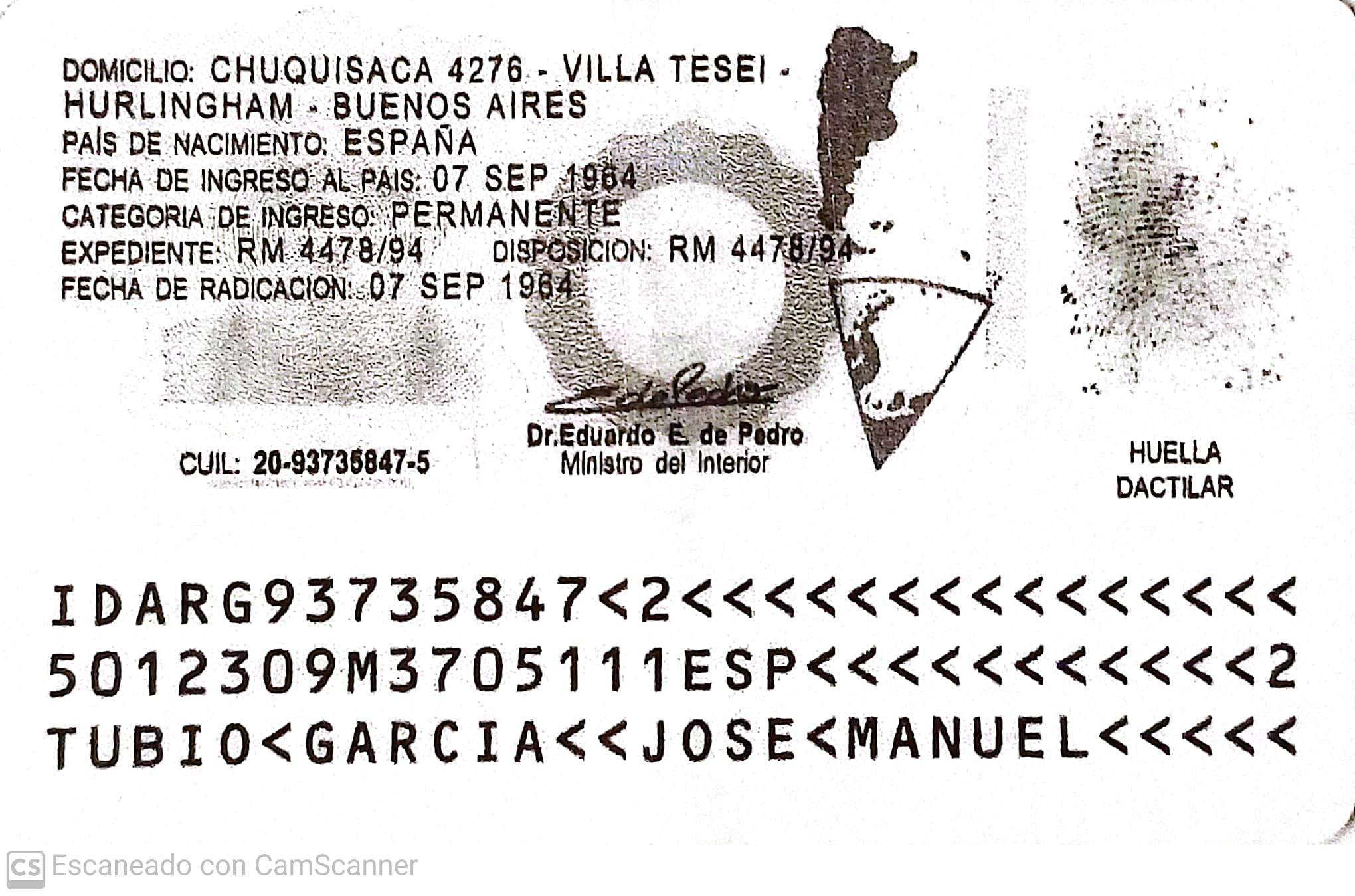 Imagen de ambas caras del último documento de identidad del solicitante o apoderado (o de todas las páginas si es DNI libreta, LC o LE)